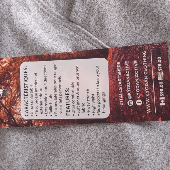 NWT Kyodan Outdoor XS Grey Leggings - Picture 4 of 13